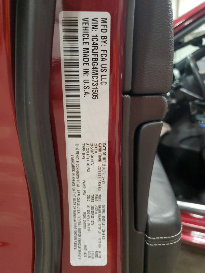 1C4RJFBG4MC731505 2021 Jeep Grand Cherokee Limited