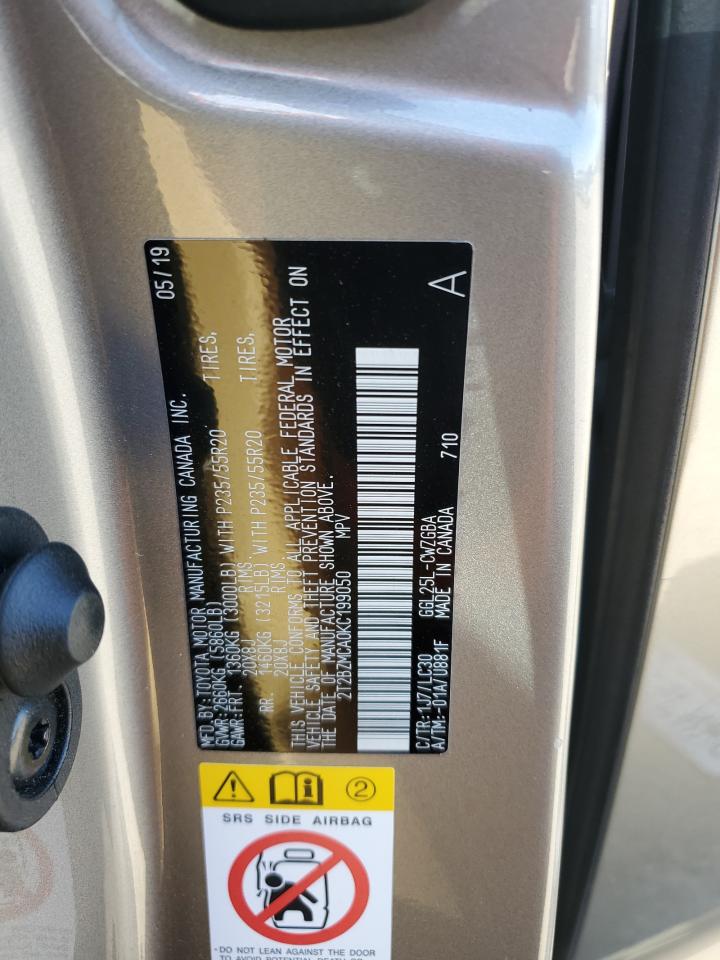 2T2BZMCA0KC199050 2019 Lexus Rx 350 Base