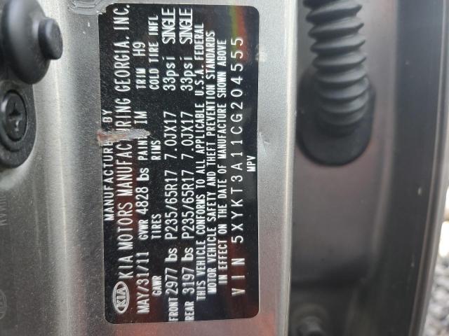 2012 Kia Sorento Base VIN: 5XYKT3A11CG204555 Lot: 58335084