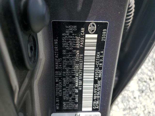 VIN 4T1BF1FK7FU063776 2015 Toyota Camry, LE no.12