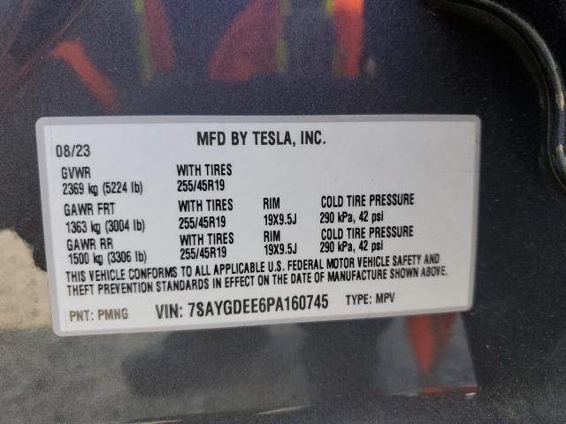 2023 Tesla Model Y VIN: 7SAYGDEE6PA160745 Lot: 58173224