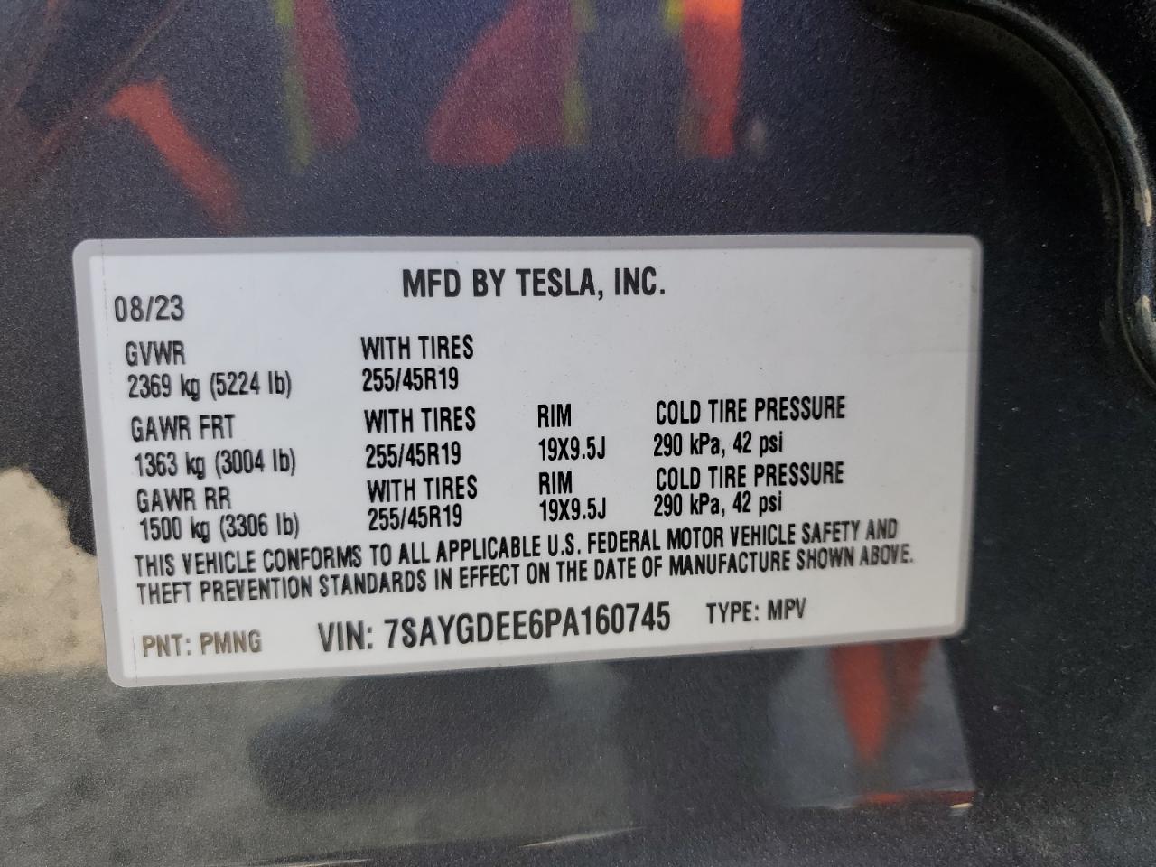 7SAYGDEE6PA160745 2023 Tesla Model Y