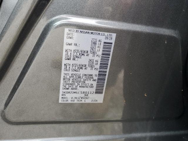 2020 Nissan Pathfinder Sl VIN: 5N1DR2CM4LC580112 Lot: 58854254