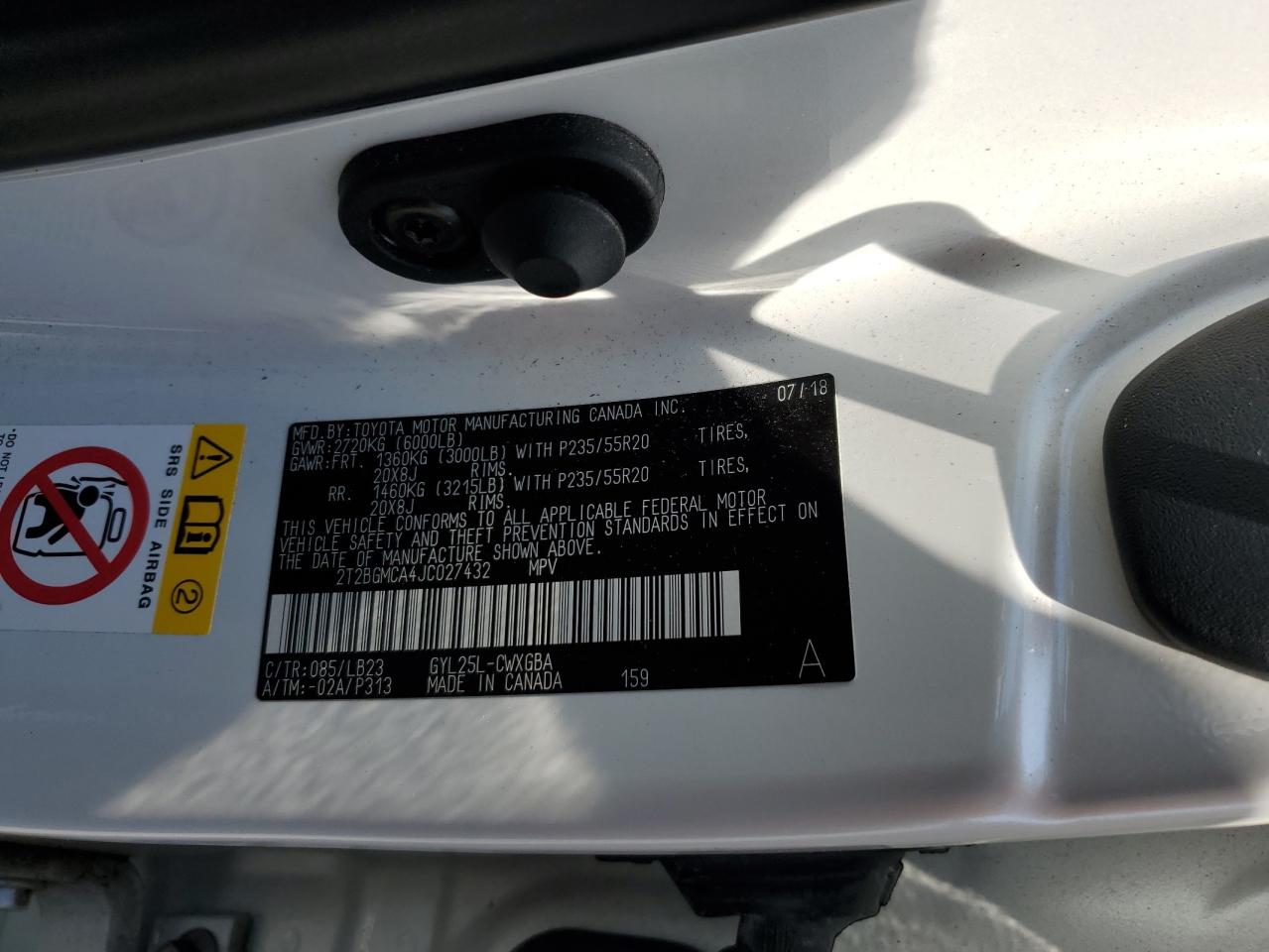 2T2BGMCA4JC027432 2018 Lexus Rx 450H Base