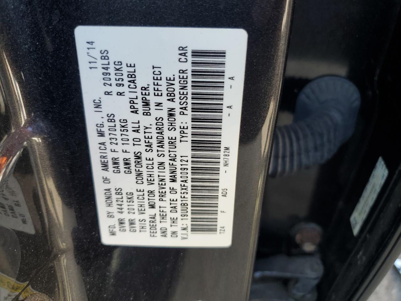 19UUB1F5XFA009121 2015 Acura Tlx Tech
