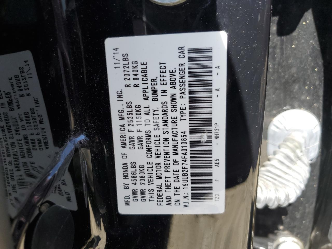 19UUB2F74FA010854 2015 Acura Tlx Advance