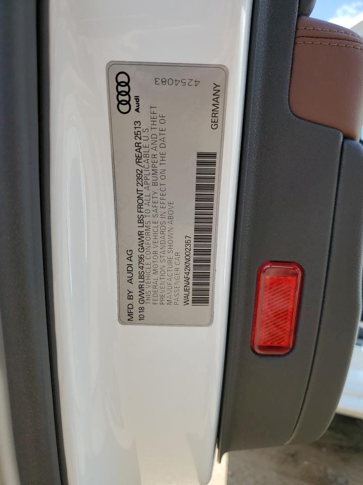 WAUENAF42KN002357 2019 Audi A4 Premium Plus