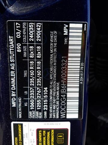 2017 MERCEDES-BENZ GLC 300 - WDC0G4JB6HV003321