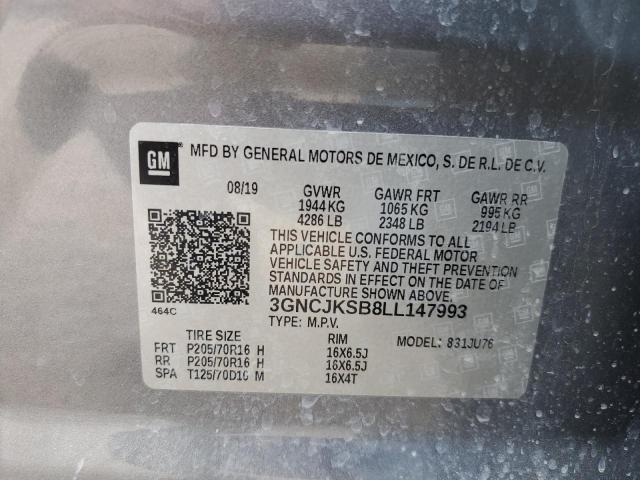 2020 Chevrolet Trax Ls VIN: 3GNCJKSB8LL147993 Lot: 57869814