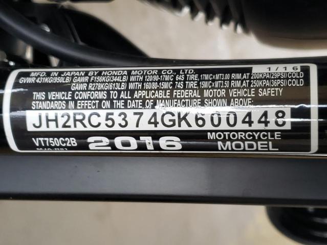 2016 HONDA VT750 C2B JH2RC5374GK600448