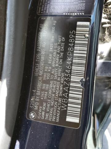 2004 BMW 325 Is Sulev VIN: WBAAZ33464KP84895 Lot: 58273944