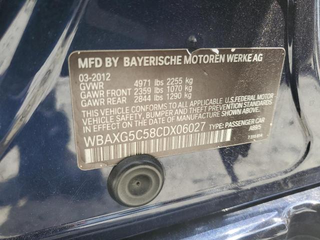 2012 BMW 528 I VIN: WBAXG5C58CDX06027 Lot: 58507674