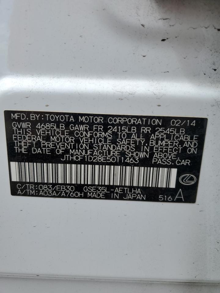 JTHCF1D28E5011463 2014 Lexus Is 250
