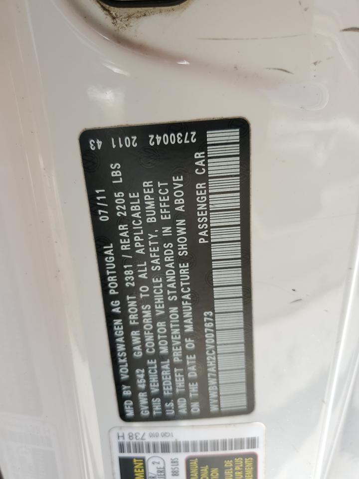 WVWBW7AH2CV007673 2012 Volkswagen Eos Komfort