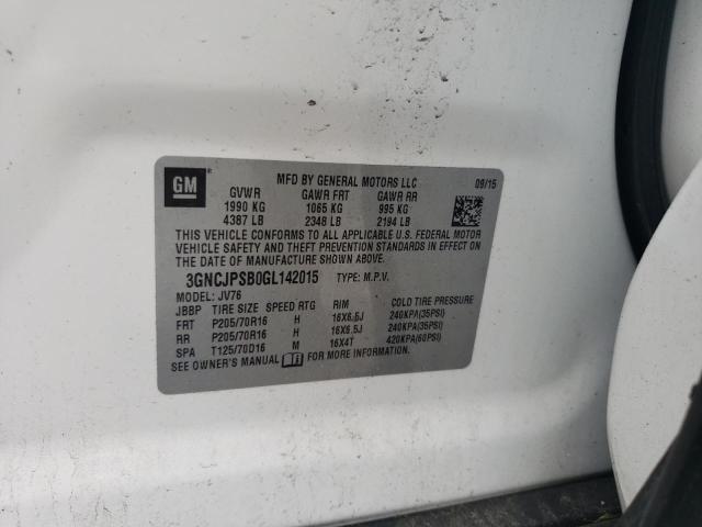 2016 Chevrolet Trax 1Lt VIN: 3GNCJPSB0GL142015 Lot: 59947664