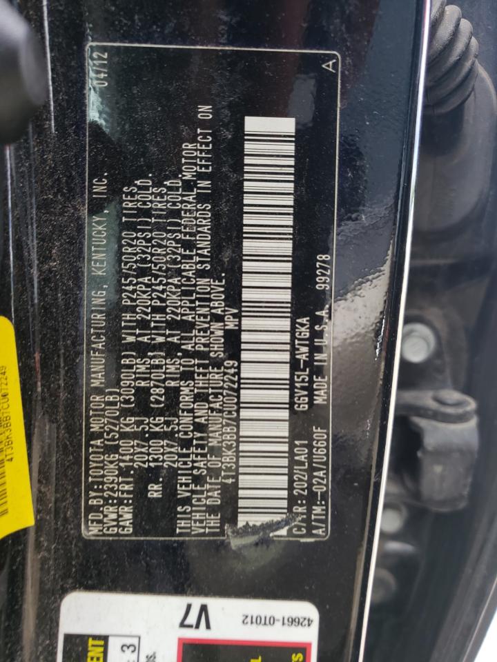 4T3BK3BB7CU072249 2012 Toyota Venza Le