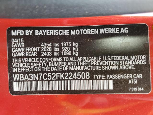 VIN WBA3N7C52FK224508 2015 BMW 4 Series, 428 I no.12