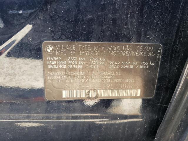 2009 BMW X5 xDrive48I VIN: 5UXFE83539L308663 Lot: 58562314