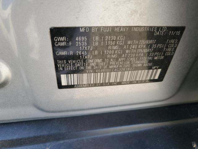 2016 Subaru Outback 2.5I Premium VIN: 4S4BSBFC4G3263807 Lot: 58218444