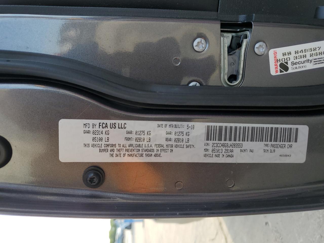 2C3CCABG9JH283553 2018 Chrysler 300 S