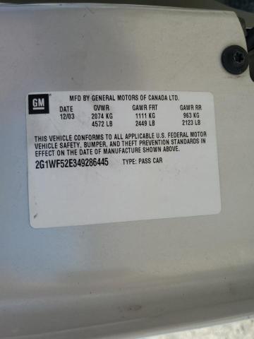 2004 Chevrolet Impala VIN: 2G1WF52E349286445 Lot: 59949954