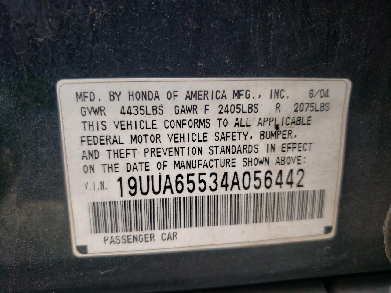 19UUA65534A056442 2004 Acura Tl