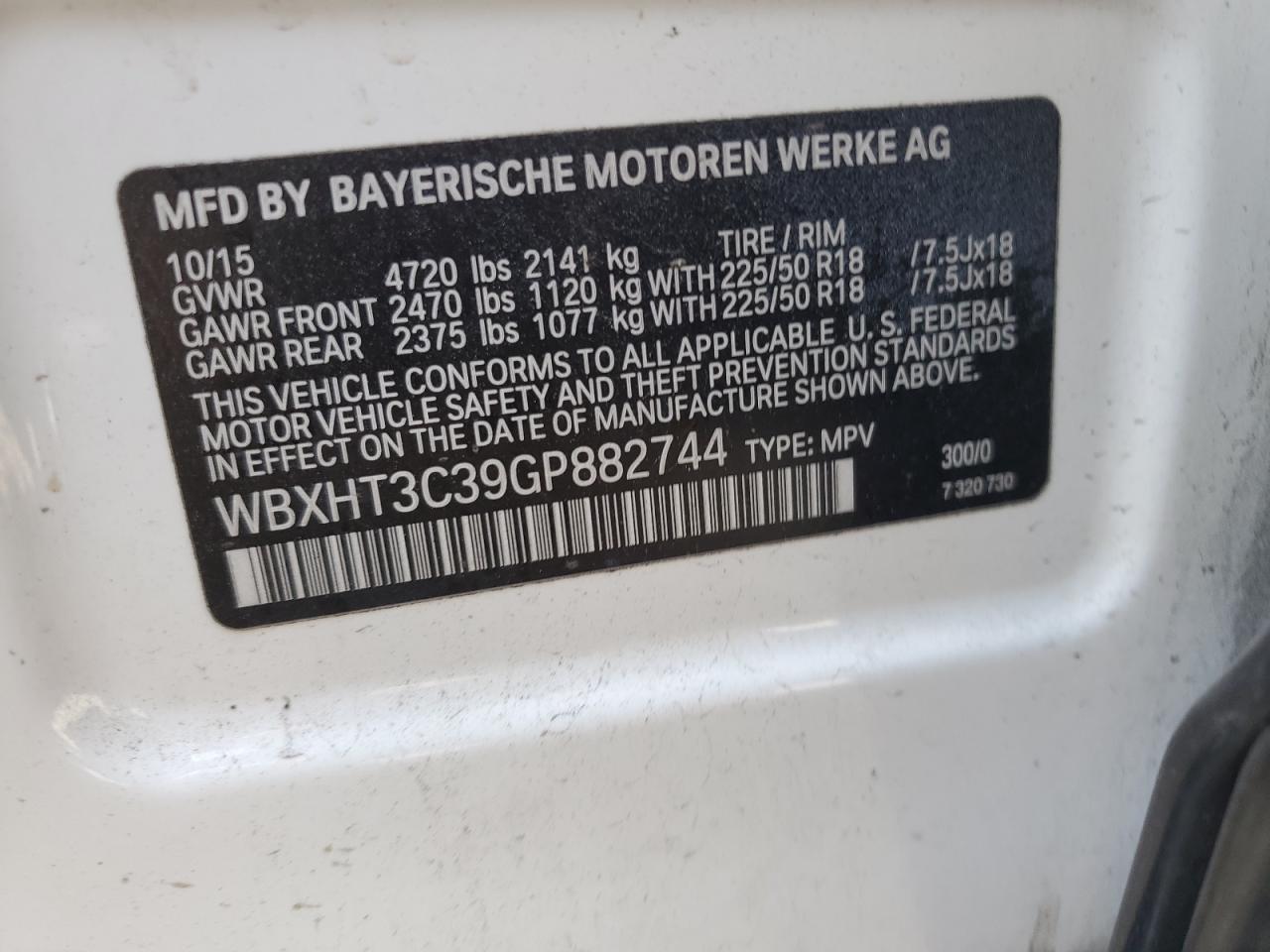 WBXHT3C39GP882744 2016 BMW X1 xDrive28I