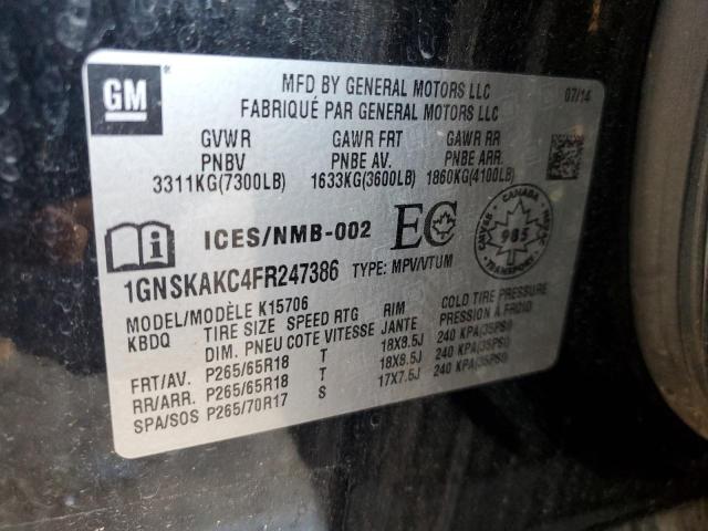 2015 Chevrolet Tahoe K1500 Ls VIN: 1GNSKAKC4FR247386 Lot: 60801944