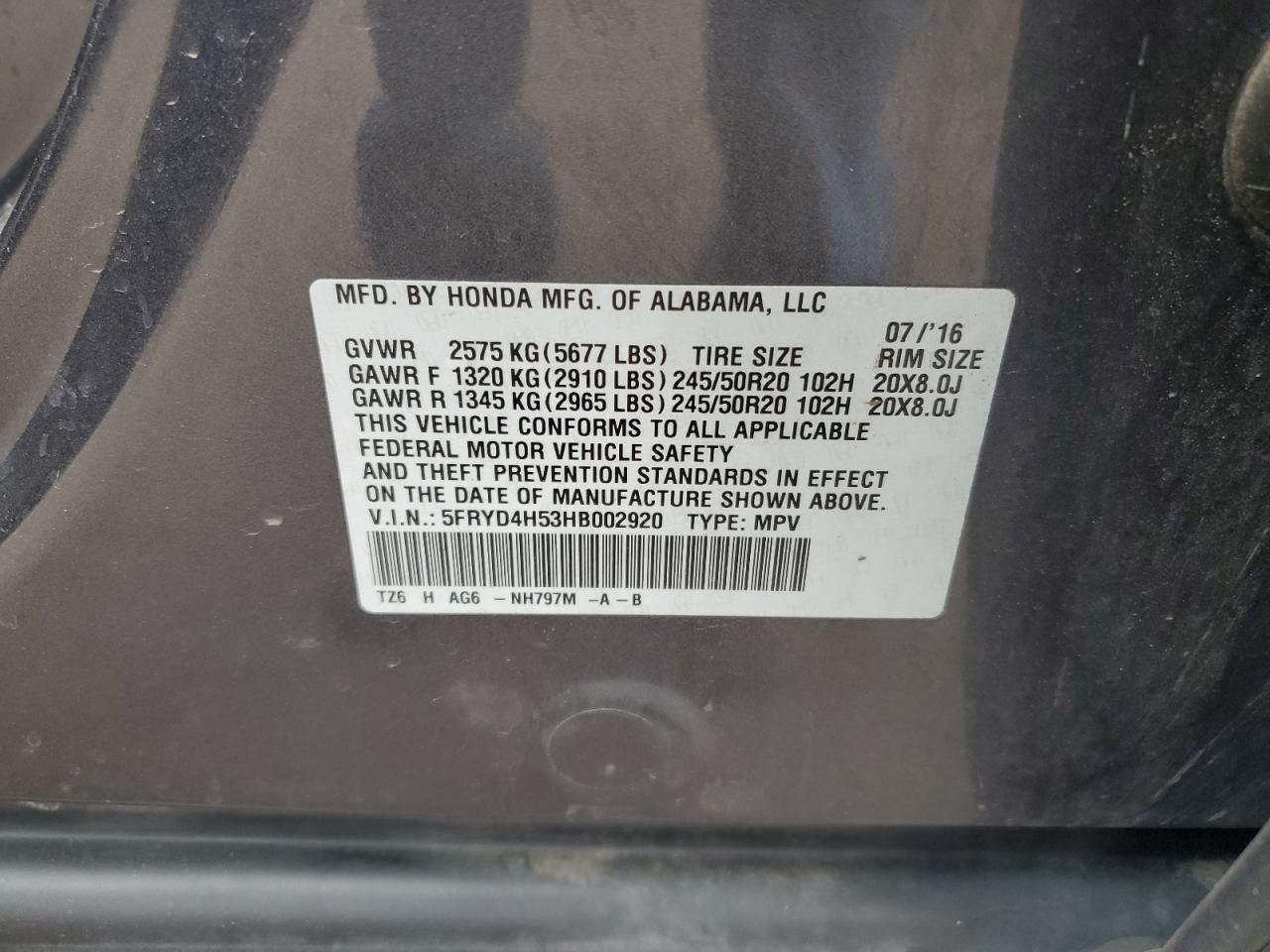 5FRYD4H53HB002920 2017 Acura Mdx Technology