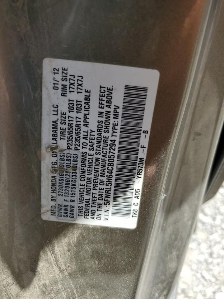 5FNRL5H64CB057294 2012 Honda Odyssey Exl