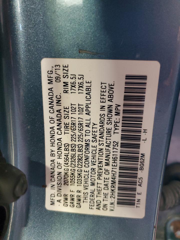 2HKRM4H71EH611752 2014 Honda Cr-V Exl