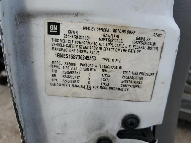 2003 Chevrolet Trailblazer Ext VIN: 1GNES16S736245353 Lot: 56692644