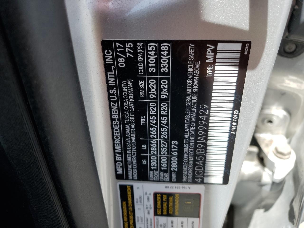 4JGDA5JB9JA999429 2018 Mercedes-Benz Gle 350