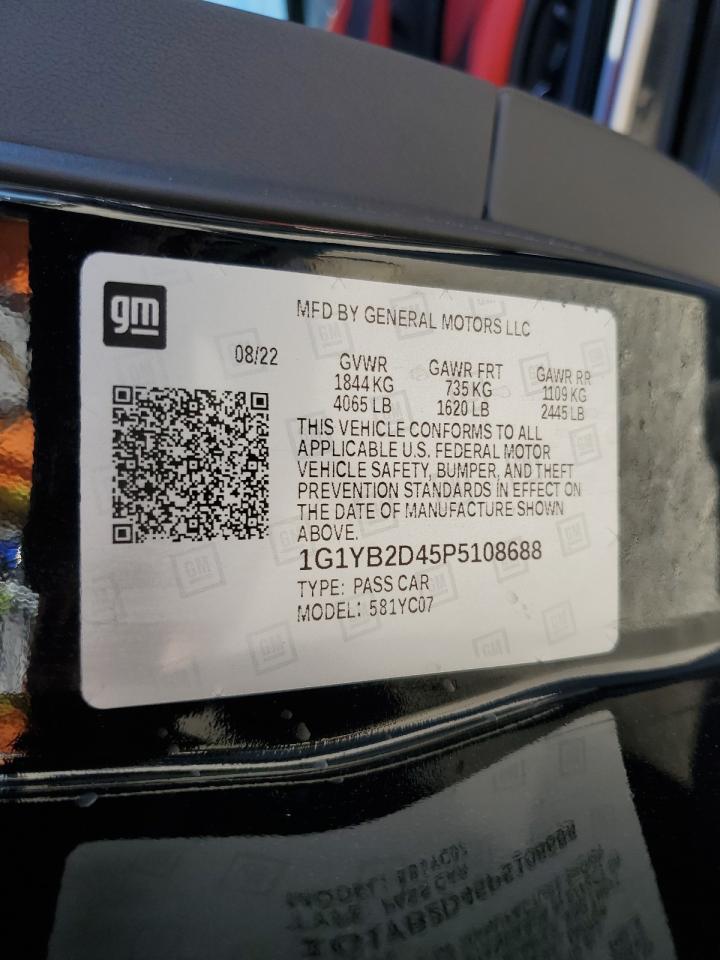 1G1YB2D45P5108688 2023 Chevrolet Corvette Stingray 2Lt