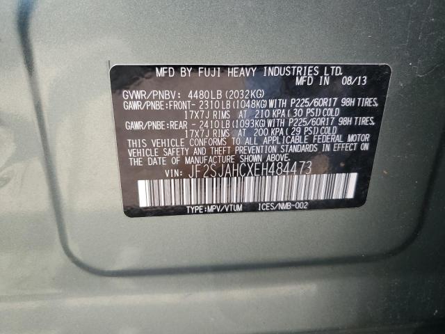 2014 Subaru Forester 2.5I Limited VIN: JF2SJAHCXEH484473 Lot: 60718724