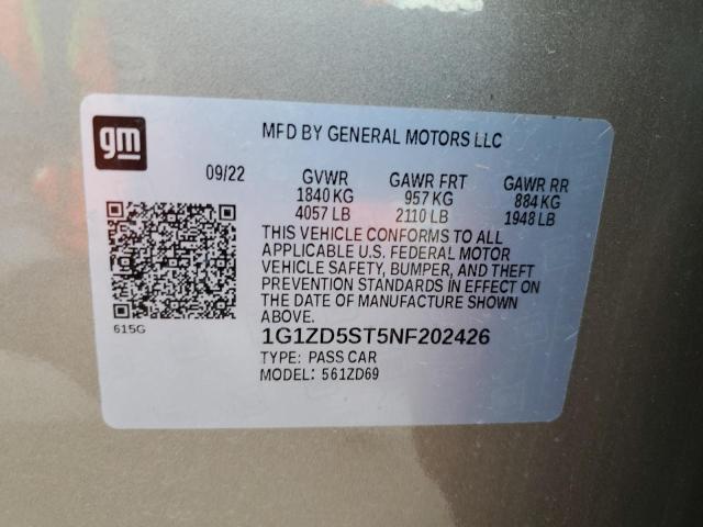 2022 CHEVROLET MALIBU LT - 1G1ZD5ST5NF202426