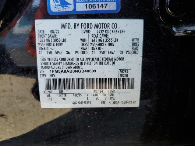 2022 Ford Explorer Police Interceptor VIN: 1FM5K8AB0NGB48609 Lot: 59942184