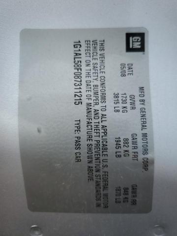 2008 Chevrolet Cobalt Lt VIN: 1G1AL58F087311215 Lot: 60297714