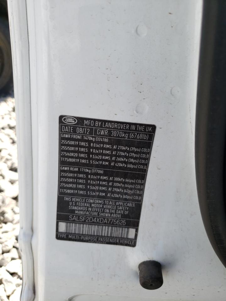 SALSF2D4XDA775625 2013 Land Rover Range Rover Sport Hse