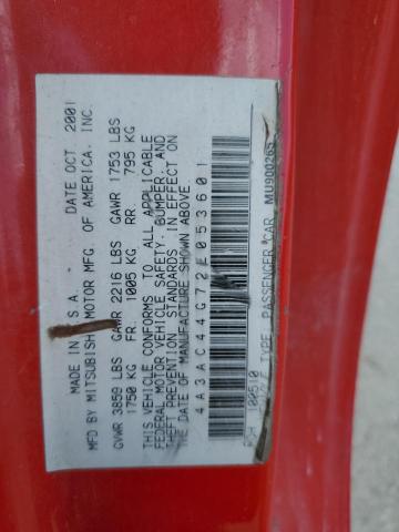 2002 Mitsubishi Eclipse Gs VIN: 4A3AC44G72E053601 Lot: 59915824