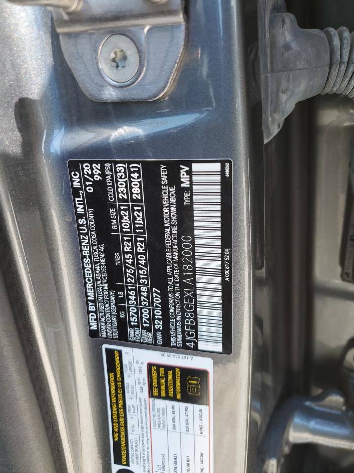 4JGFB8GEXLA182000 2020 Mercedes-Benz Gle 580 4Matic