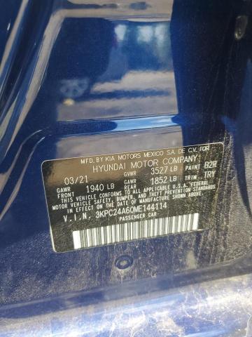 2021 Hyundai Accent Se VIN: 3KPC24A60ME144114 Lot: 58238324