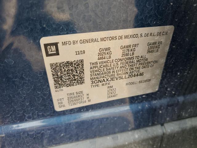 2020 Chevrolet Equinox Lt VIN: 3GNAXJEV5LL204446 Lot: 59675324