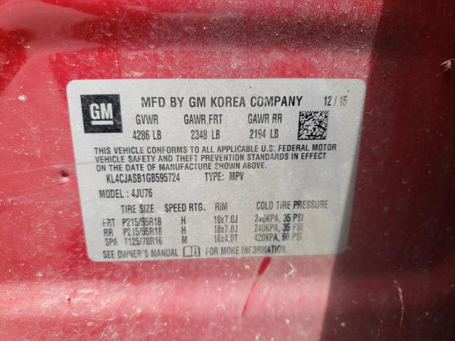 2016 Buick Encore VIN: KL4CJASB1GB595724 Lot: 57458814