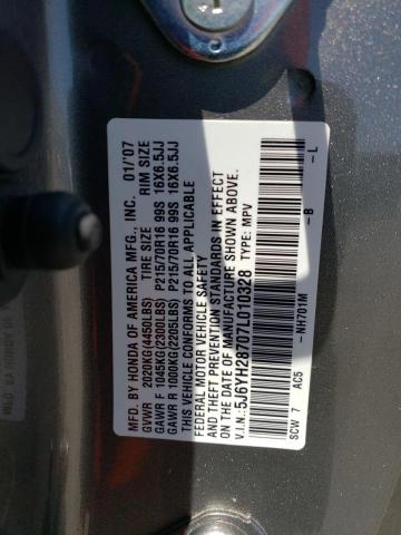 2007 Honda Element Ex VIN: 5J6YH28707L010328 Lot: 57170024