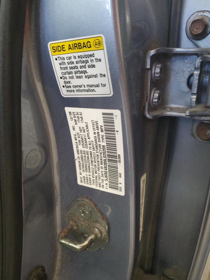 5J6RE48389L020209 2009 Honda Cr-V Lx