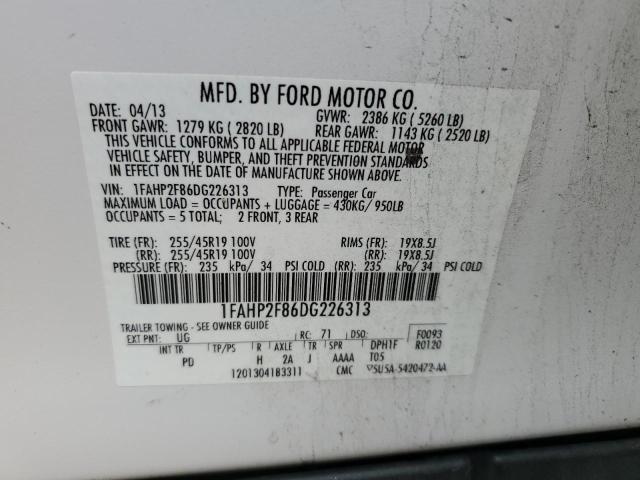 2013 Ford Taurus Limited VIN: 1FAHP2F86DG226313 Lot: 57335514