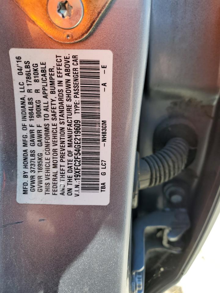 19XFC2F54GE219609 2016 Honda Civic Lx 19XFC2F54GE219609 2016 Honda Civic Lx