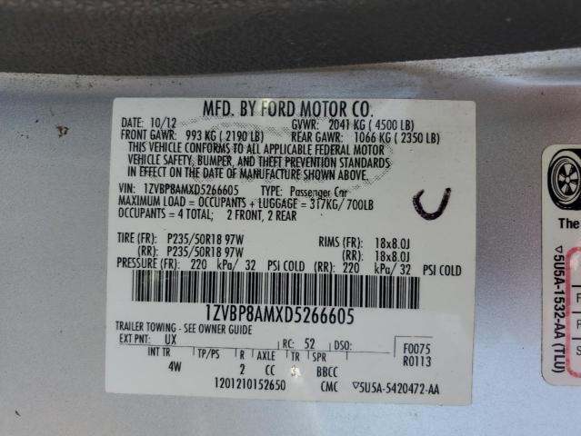 2013 Ford Mustang VIN: 1ZVBP8AMXD5266605 Lot: 57387474