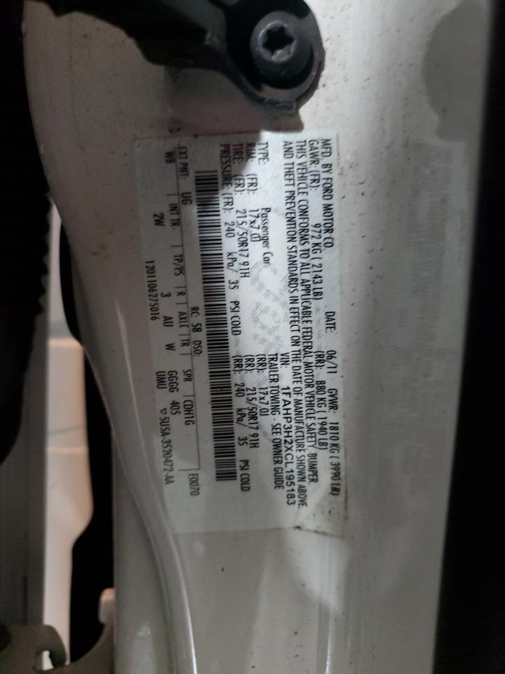 1FAHP3H2XCL195183 2012 Ford Focus Sel